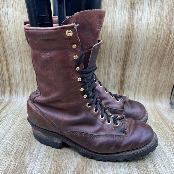 White's Hawthorne Explorer Men's Size 9 D Vibram Brown Leather Logger Work Boots - Picture 1 of 9